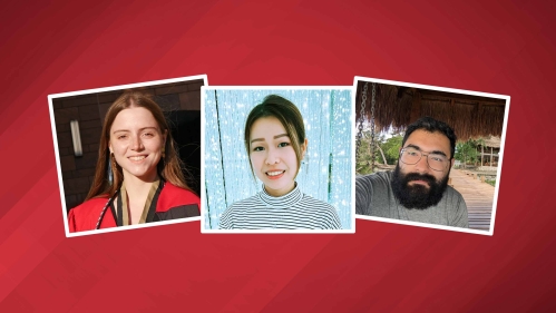 Alice Militaru (left), Julianna Johnson and Leonardo Calzada are among Rutgers–New Brunswick's latest Fulbright recipients.