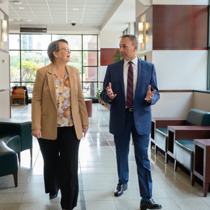 Dean Amy Murtha and Parker Health Group President and CEO Roberto Muñiz