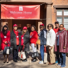 Class of 1973 alumni outside Van Nest