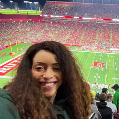 Ugo enjoys the homecoming football game.